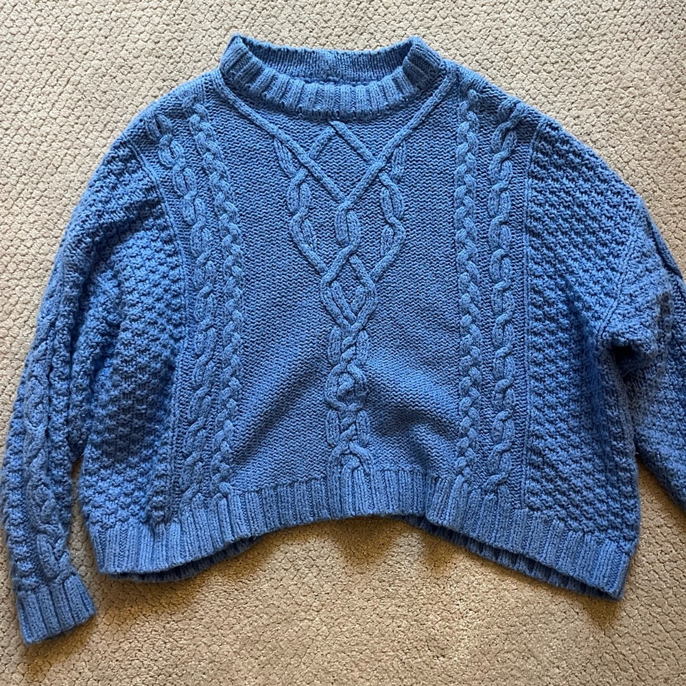 Aerie Blue Cable Knit Women's Sweater